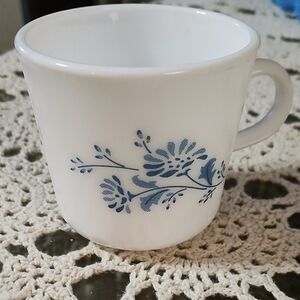 Floral Blue and White Ceramic Mug